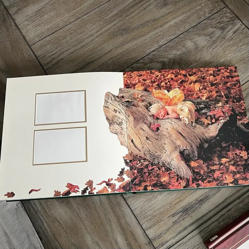 Anne Geddes Baby Photo Album Green Hardcover Floral Theme Keepsake Gift